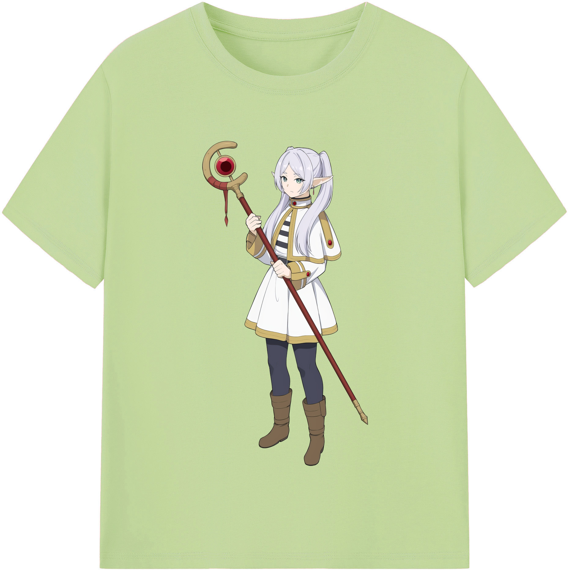 （画像用） 葬送のフリーレン Frieren 綿100％半袖Tシャツ（フロントプリント）